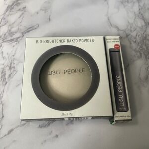 Well People Bio Brightener Baked Powder - Universal Glow & Mini Mascara NIB